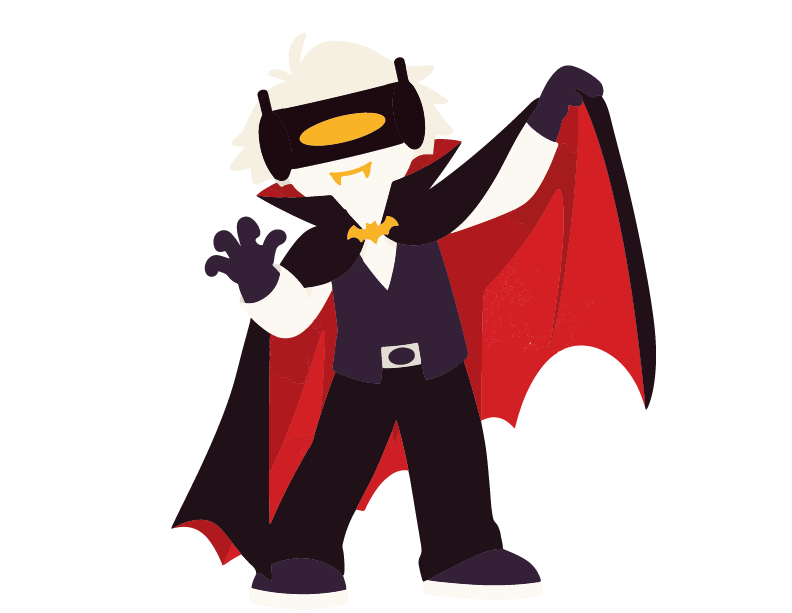 Al, el personaje de El Rincón, vestido de vampiro para Halloween